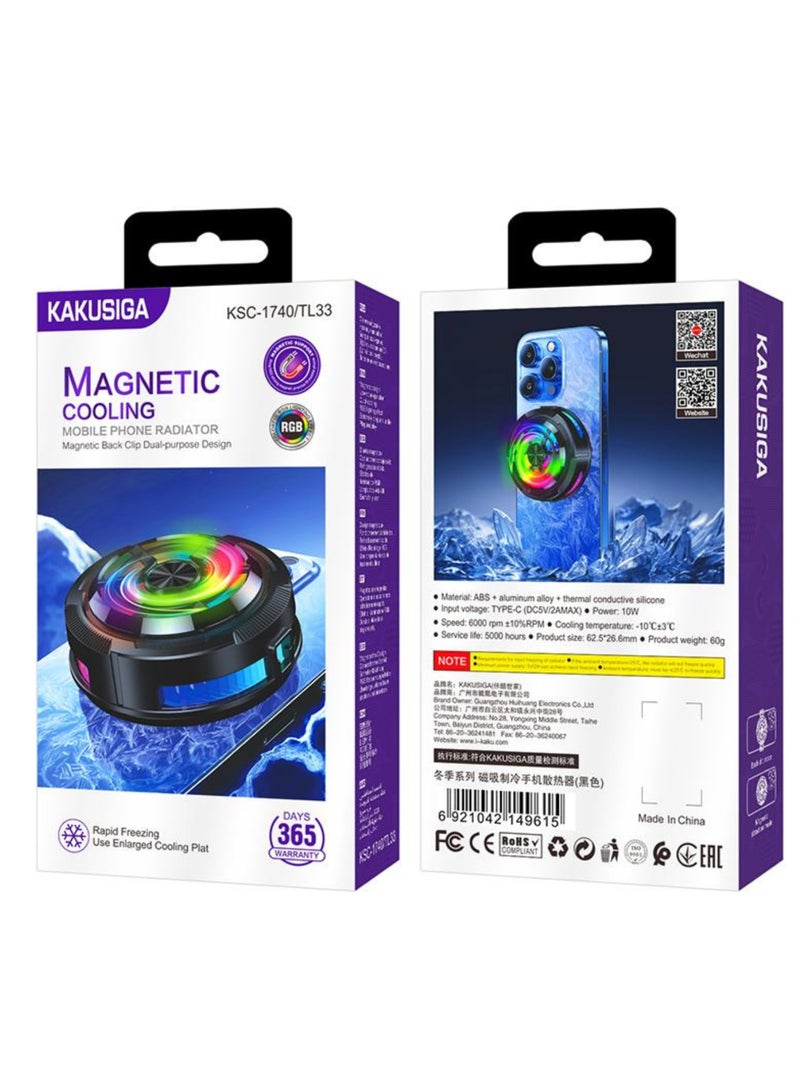KAKUSIGA Kaksuiga Magnetic Mobile Cooling Fan for Gaming – Semiconductor Phone Cooler with Clip for Non-Magnetic Phones, Fast Heat Dissipation Radiator for PUBG, iPhone 12/13 Series, iOS, Android, iPad & Tablet, Low Noise Portable Smartphone Cooler - Image 5